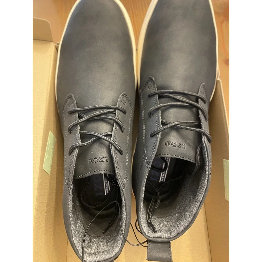 Izod‎ NIB Palmer Lace Up Boot Black Men Sz 11 Memory Foam
